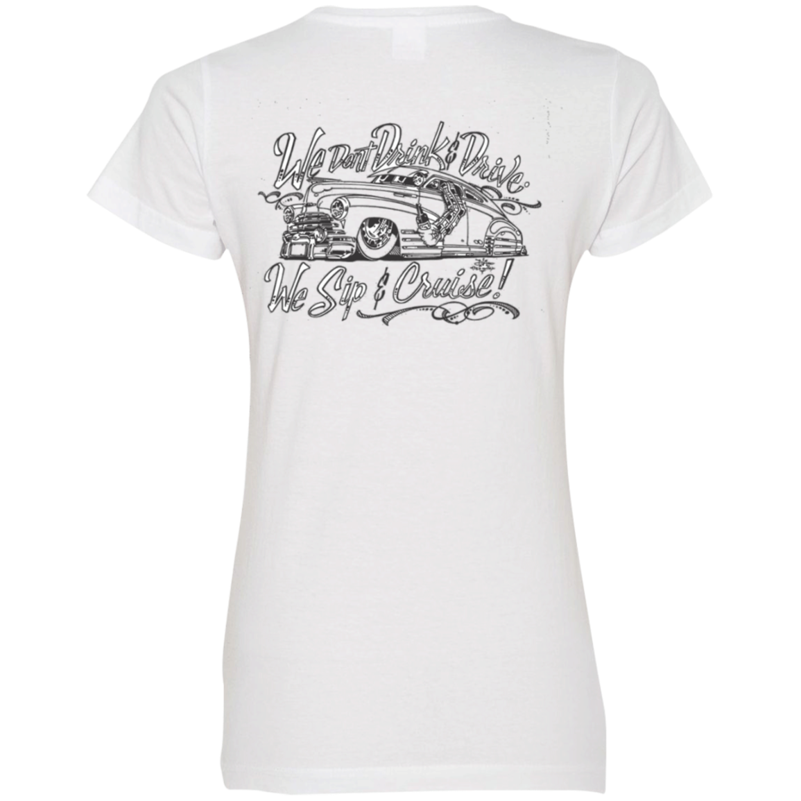 Sip & Cruise V1 Ladies' T-Shirt White